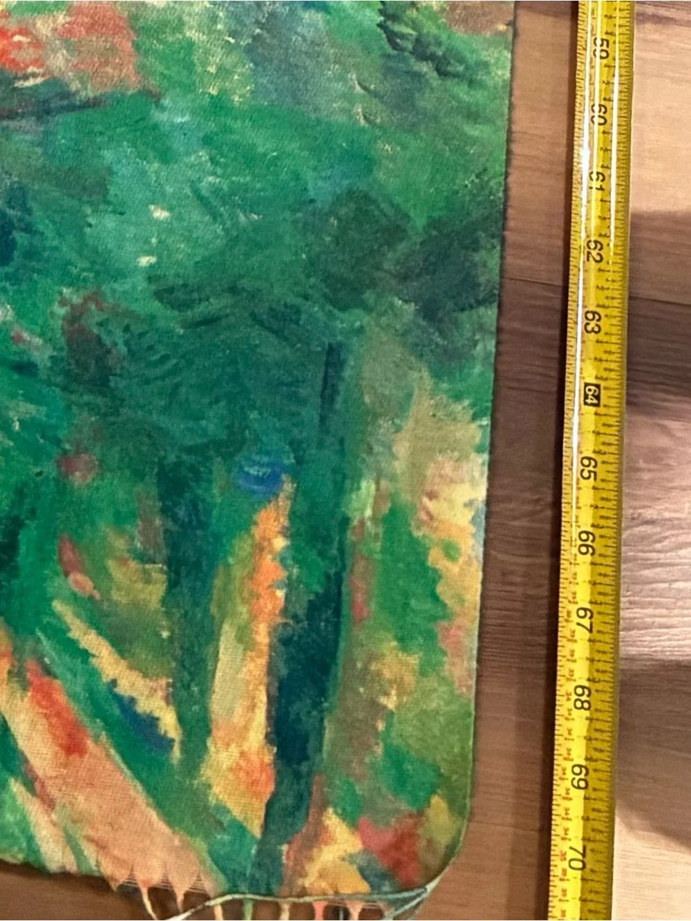 Art print double sided scarf Cézanne’s & Van Gogh tassel fringe Colorful NWOT